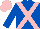 Silk - Royal blue, pink cross belts, pink cap