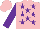 Silk - Pink, purple stars, purple sleeves, pink cap, purple heart