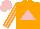 Silk - Orange, pink triangle, orange braces on pink sleeves, pink cap
