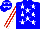 Silk - Blue, white stars front & back, red & white striped sleeves, white stars on blue cap