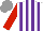 Silk - White, purple stripes, red sleeves, grey cap