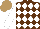 Silk - Brown, white diamonds, white sleeves, light brown cap
