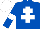 Silk - Royal blue, white cross of lorraine, white armlets, cap