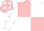 Silk - Pink and white (quartered), white sleeves, pink cap, white spots