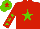 Silk - Red, light green star, red sleeves, light green stars, light green cap, red star