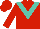 Silk - Red, turquoise chevron