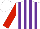 Silk - White, purple stripes, red sleeves, white cap