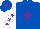 Silk - Royal blue, purple star, white sleeves, purple stars, royal blue cap, purple star
