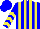 Silk - Blue and yellow stripes, yellow chevrons on sleeves