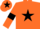 Silk - Orange, Black star, armlets and star on cap