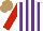 Silk - White, purple stripes, red sleeves, light brown cap