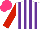 Silk - White, purple stripes, red sleeves, hot pink cap