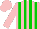 Silk - Pink with green stripes