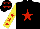 Silk - Black body, red star, yellow arms, red stars, black cap, red stars