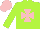 Silk - lime green, pink maltese cross and cap