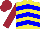 Silk - yellow, blue chevrons, maroon sleeves and cap