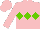 Silk - Pink, light green triple diamond