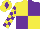 Silk - Yellow and purple (quartered), purple and yellow check sleeves, yellow cap, purple diamond