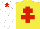 Silk - Yellow, red cross of lorraine, white sleeves, white cap, red star