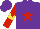 Silk - Purple, red star, red sleeves, yellow armbands,red star on  purple cap