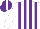 Silk - White, purple stripes,,  purple and  white stripe cap