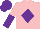 Silk - Pink, purple diamond, halved sleeves, purple cap