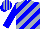 Silk - Blue, silver diagonal stripes, blue sleeves, blue cap, silver stripes