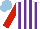Silk - White, purple stripes, red sleeves, light blue cap