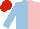 Silk - LIGHT BLUE and PINK (halved), RED cap