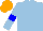 Silk - Light blue, blue armlets, orange cap