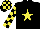Silk - Black, yellow star, yellow and black check sleeves, black and yellow check cap