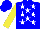 Silk - Blue, white stars, yellow sleeves