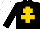 Silk - BLACK, GOLD Cross of Lorraine, WHITE cap