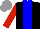 Silk - Black, blue stripe, red sleeves, grey cap
