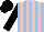 Silk - Light blue and light pink stripes, black sleeves and cap