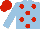 Silk - light blue, red spots, light blue arms, red cap