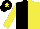 Silk - Black and yellow halved, yellow sleeves, black cap, yellow star
