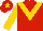 Silk - Red, gold 'v', gold arm band, red cap with gold star