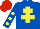 Silk - Royal blue, yellow cross of lorraine, royal blue sleeves, yellow spots, red cap
