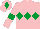 Silk - Pink, emerald green triple diamond, armlets and diamond on cap