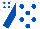 Silk - White, royal blue spots, sleeves and cap