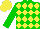 Silk - Green, yellow diamonds, green sleeves, yellow cap