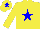 Silk - Yellow body, big-blue star, yellow cap, big-blue star