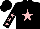 Silk - Black, pink star, black, pink stars on sleeves, black, pink star cap