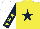 Silk - Yellow, dark blue star, dark blue sleeves, yellow stars, white cap
