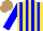 Silk - Yellow, blue stripes, blue sleeves, light brown cap