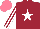 Silk - Maroon, white star, striped sleeves, salmon cap