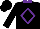 Silk - Black, purple diamond frame, purple collar