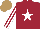 Silk - Maroon, white star, striped sleeves, light brown cap
