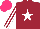 Silk - Maroon, white star, striped sleeves, hot pink cap